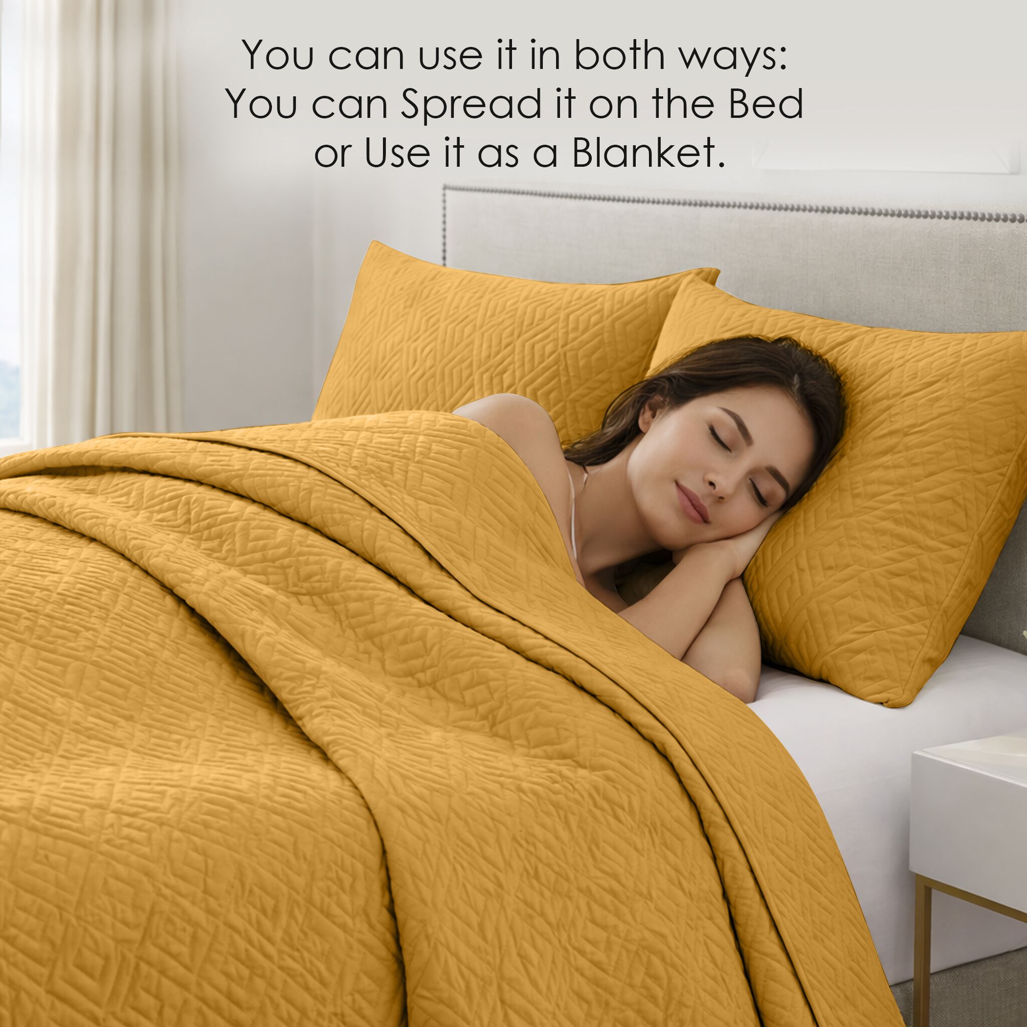 Plush Bedspread Honey Dew - Image 8