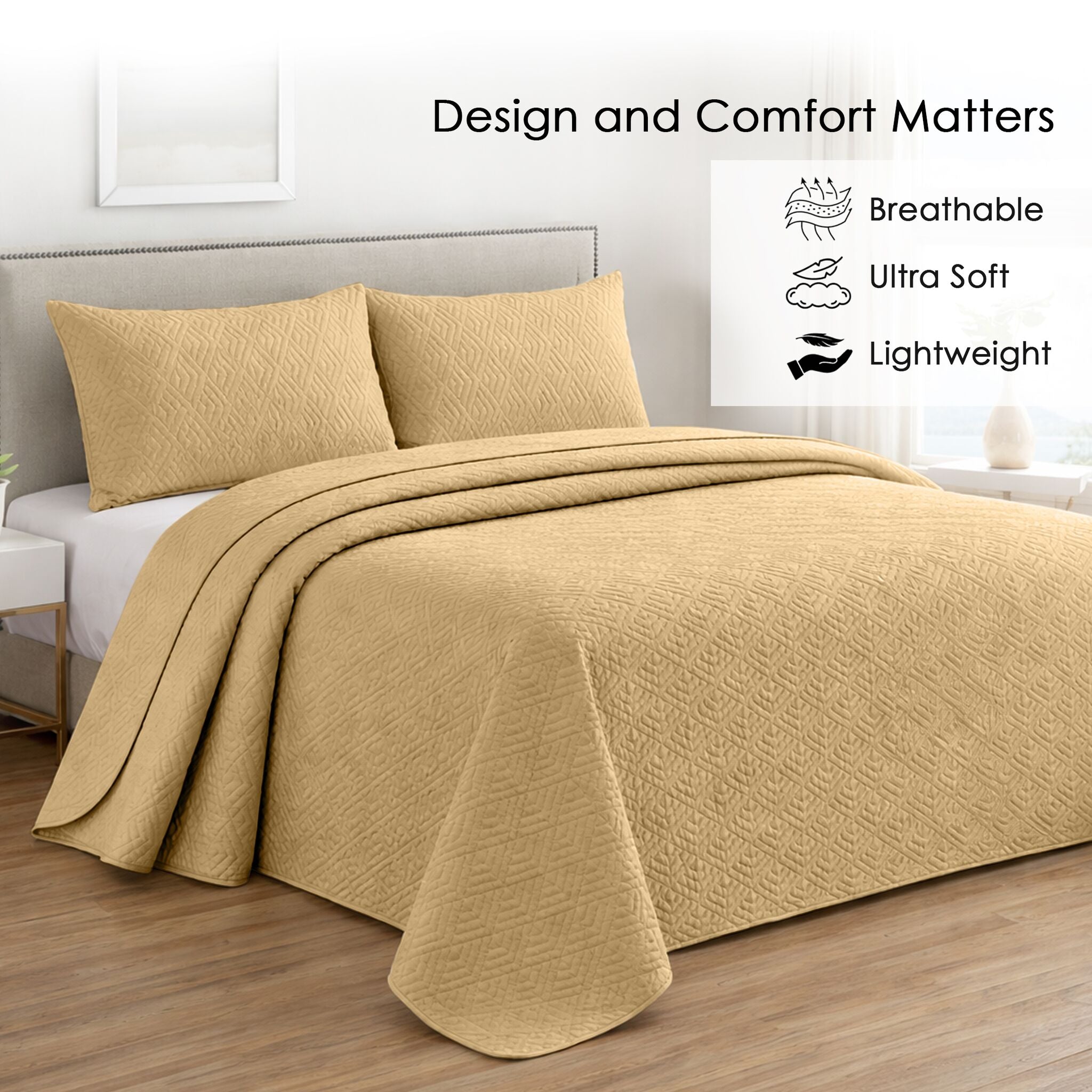 Plush Bedspread New Wheat - Image 3