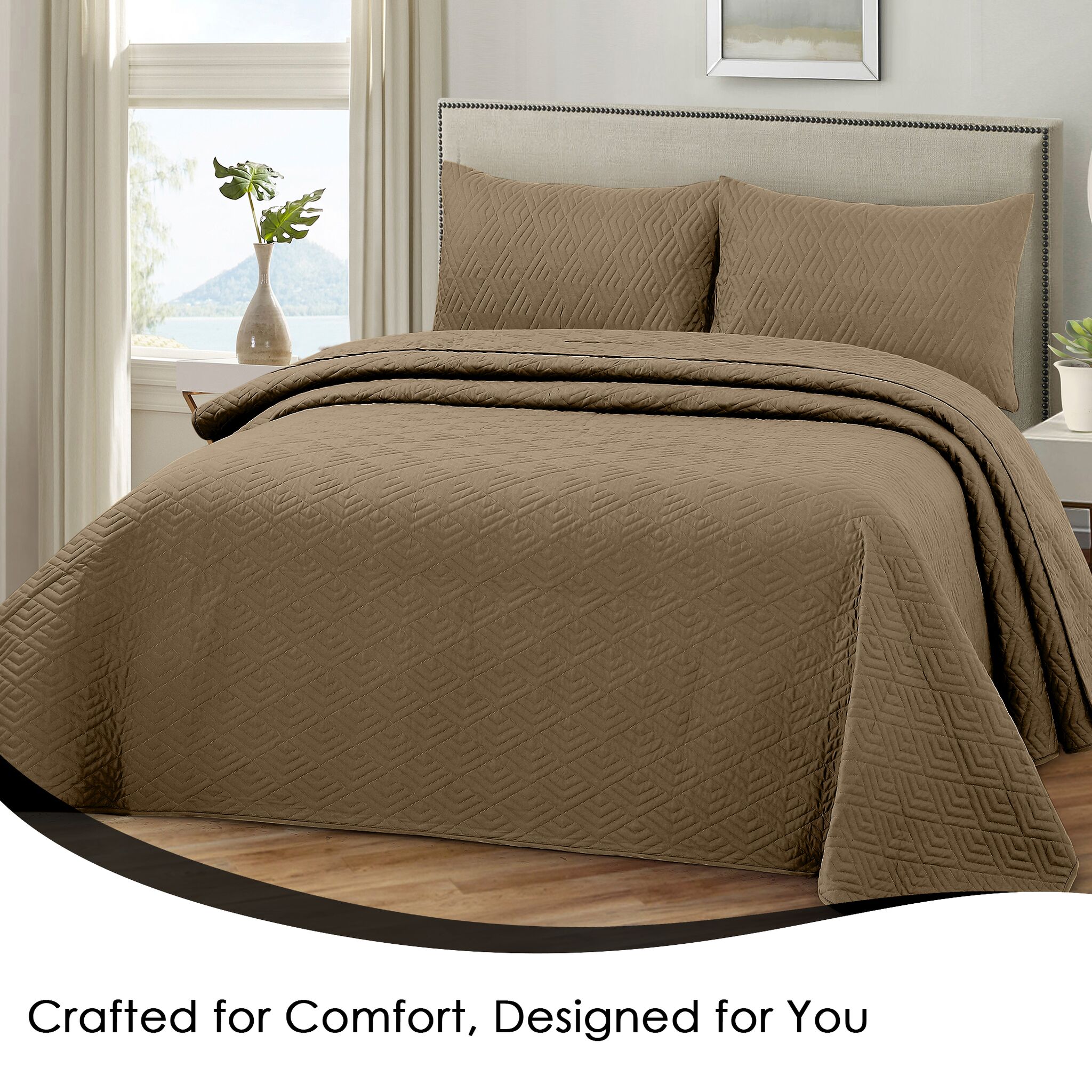 Plush Bedspread Pine Bark - Image 4