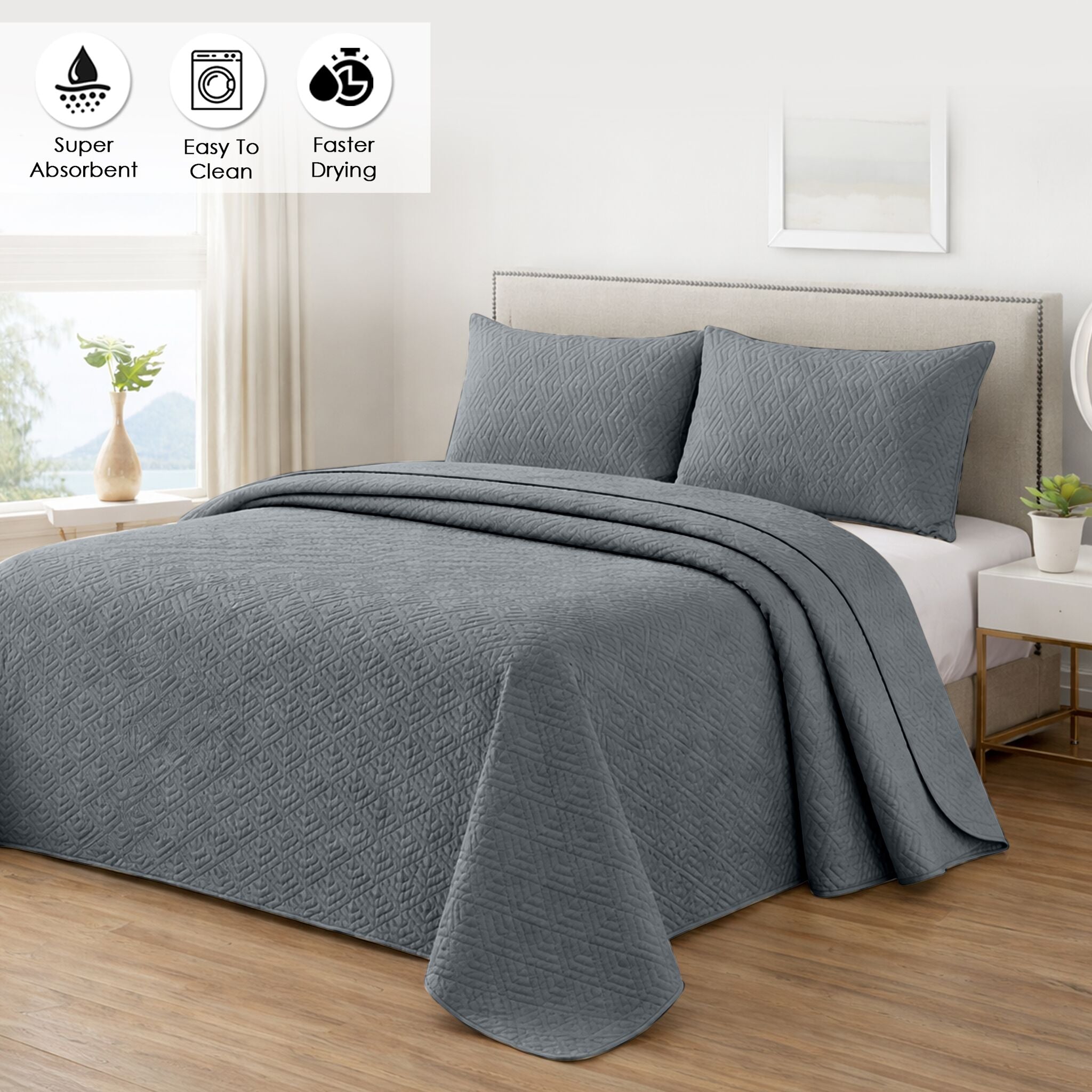 Plush Bedspread Smoke Pearl - Image 6