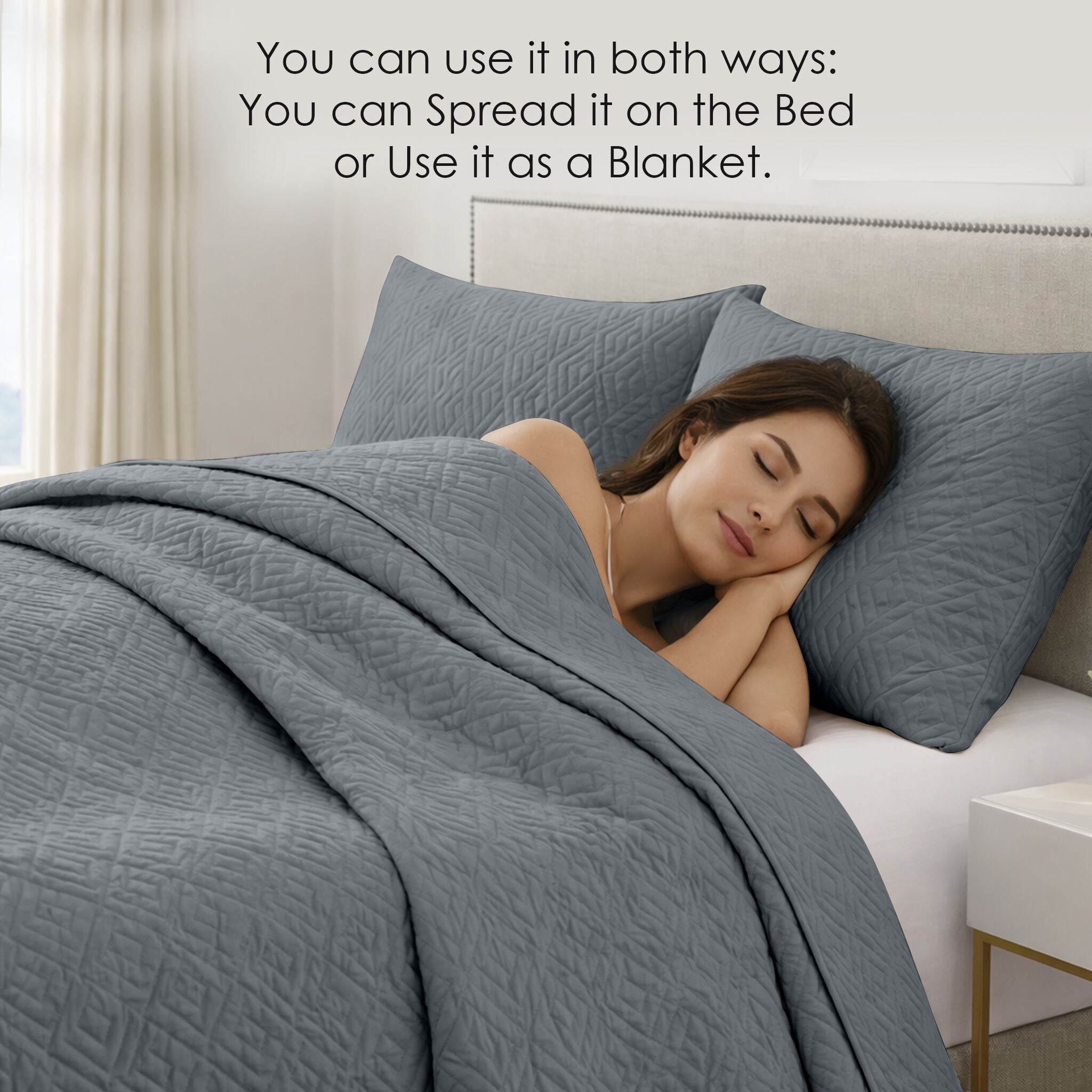 Plush Bedspread Smoke Pearl - Image 8