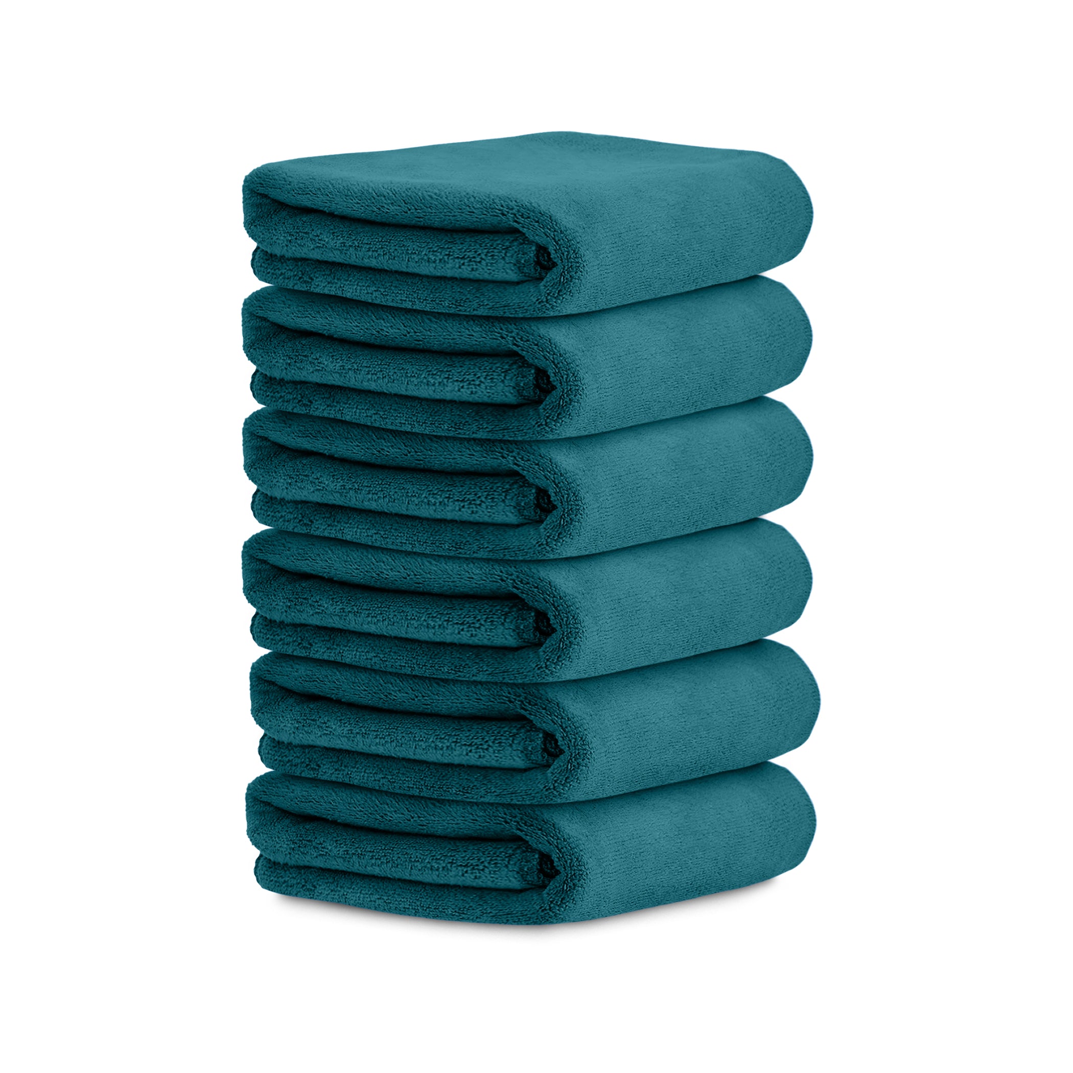 HOUSSE Microfiber Face Towels | Ultra Absorbent, Odour-Free, Quick Dry 450 GSM Face Towel for Home, Gym, Travel, Running and Personal Use | 30x30 cm | Set of 4 in One Colour (Indian Teal, Pack of 4)