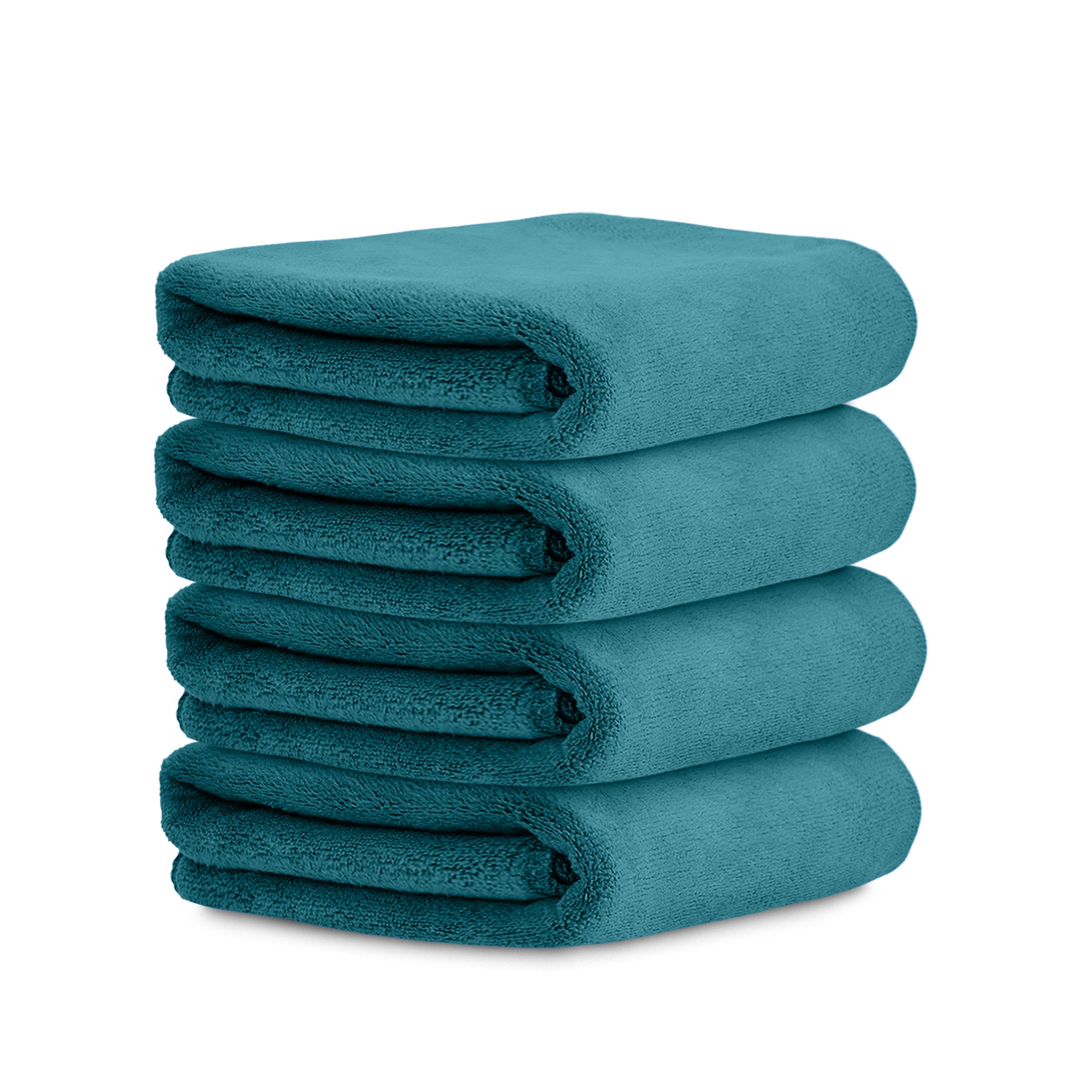 HOUSSE Microfiber Face Towels | Ultra Absorbent, Odour-Free, Quick Dry 450 GSM Face Towel for Home, Gym, Travel, Running and Personal Use | 30x30 cm | Set of 4 in One Colour (Indian Teal, Pack of 4)