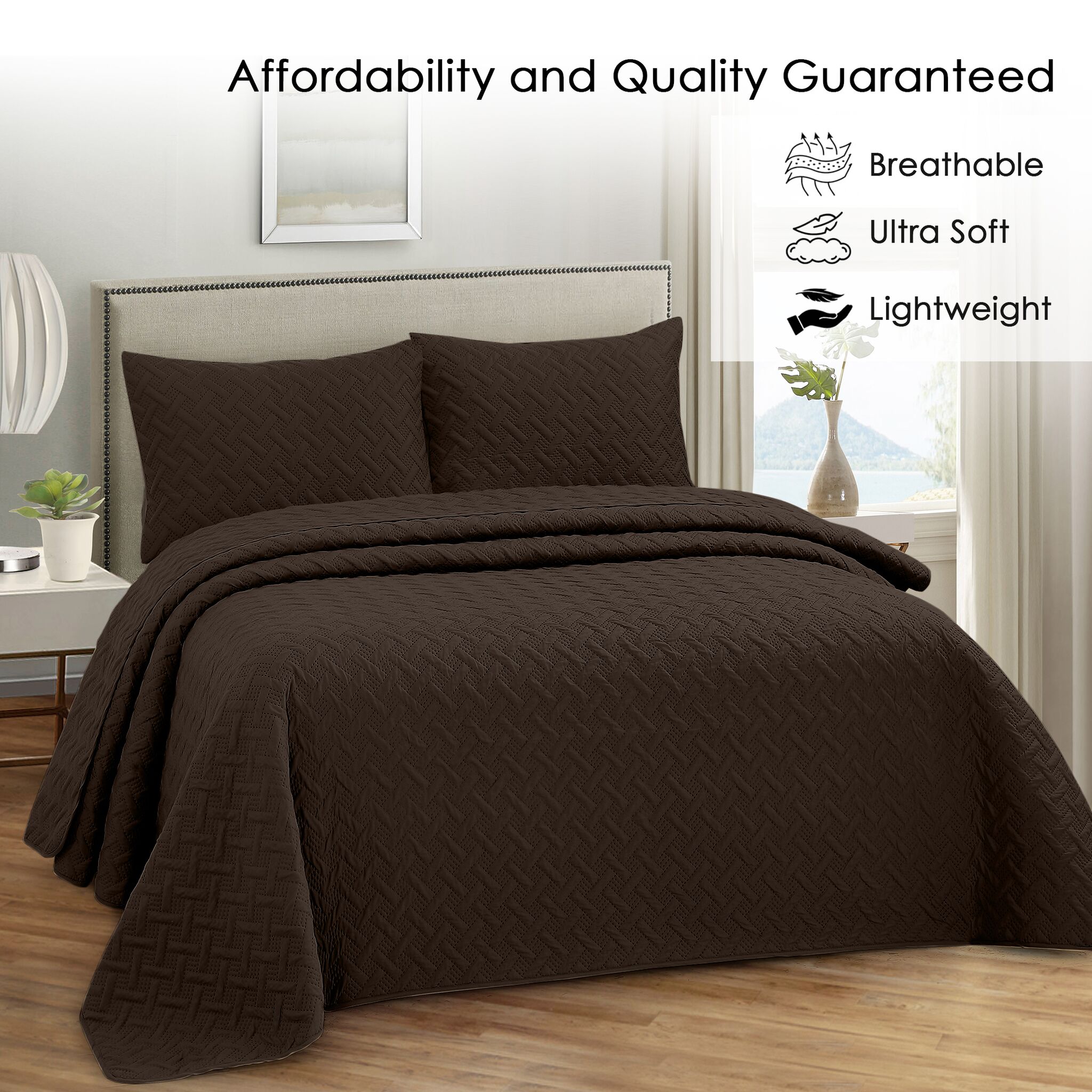 Urbane Bedspread Coffee - Image 3
