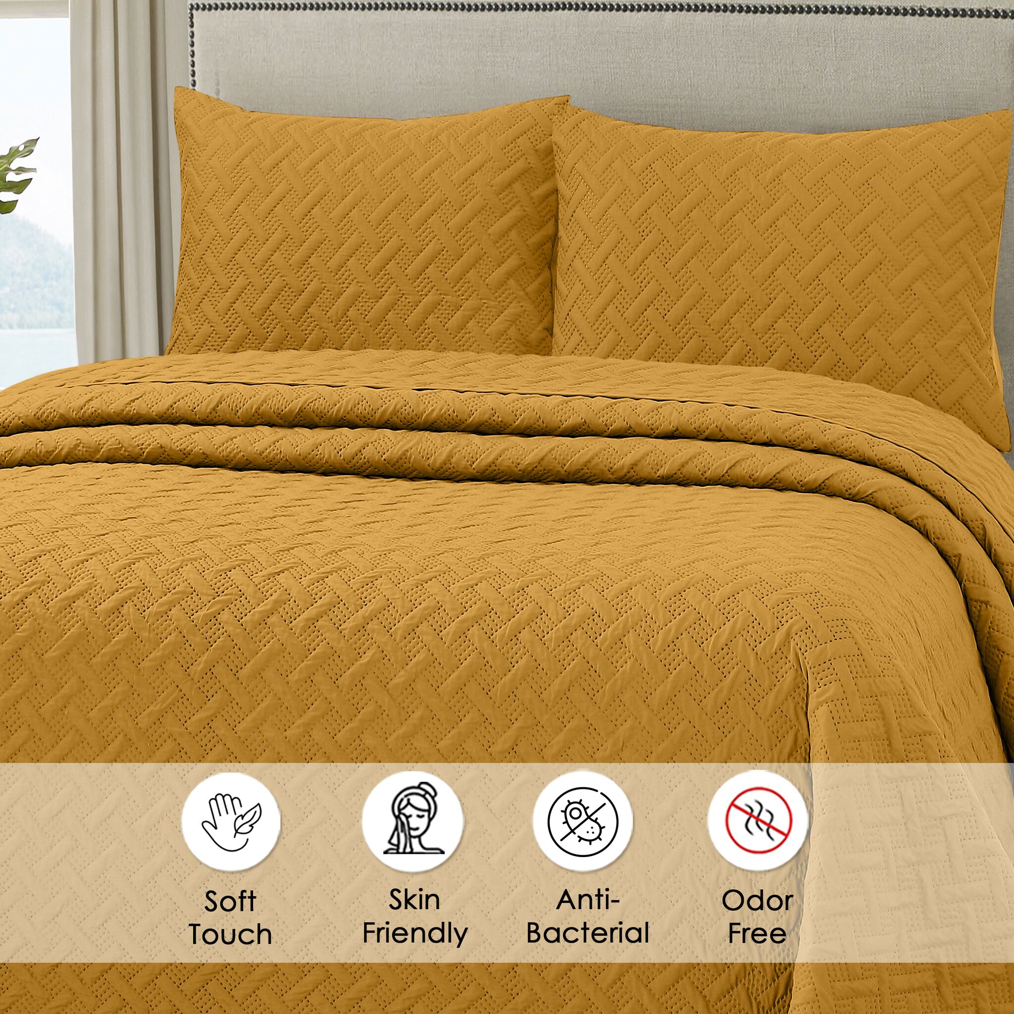 Urbane Bedspread Honey Dew - Image 5